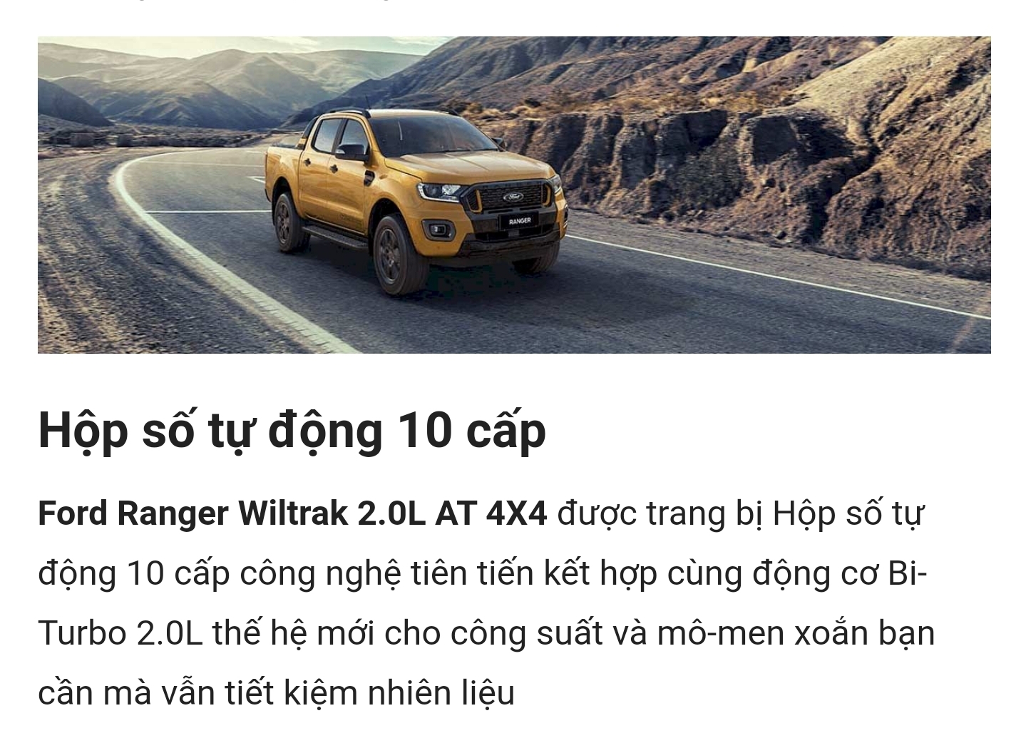 Hộp số tự động 10 cấp-Ford Ranger