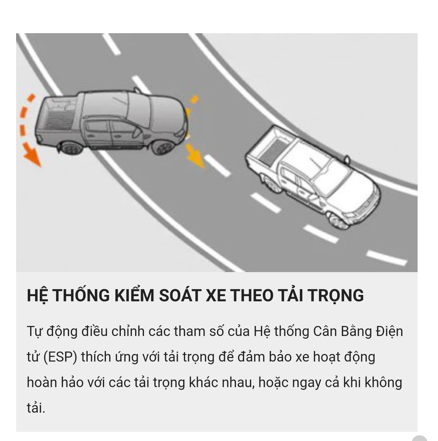 Hệ thống kiểm soát theo tải trọng-ford ranger