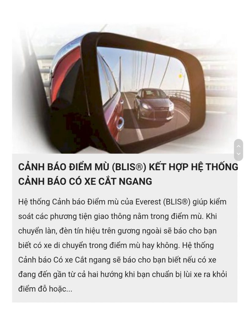 Hệ thống Cảnh báo điểm mù và có xe cắt ngang