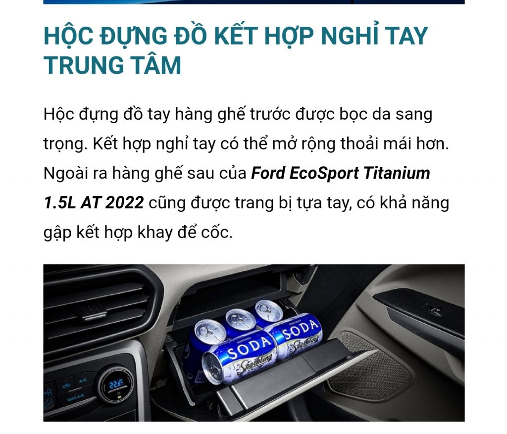 hop dung do ket hop nghi tay trung tam cua ford Ecosport2